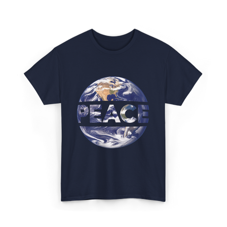 Peace Earth Humanity Message T-Shirt - Navy