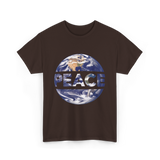 Peace Earth Humanity Message T-Shirt - Dark Chocolate