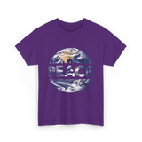 Peace Earth Humanity Message T-Shirt - Purple