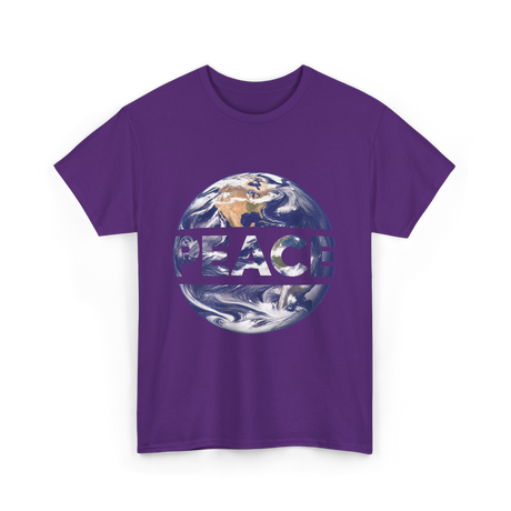 Peace Earth Humanity Message T-Shirt - Purple