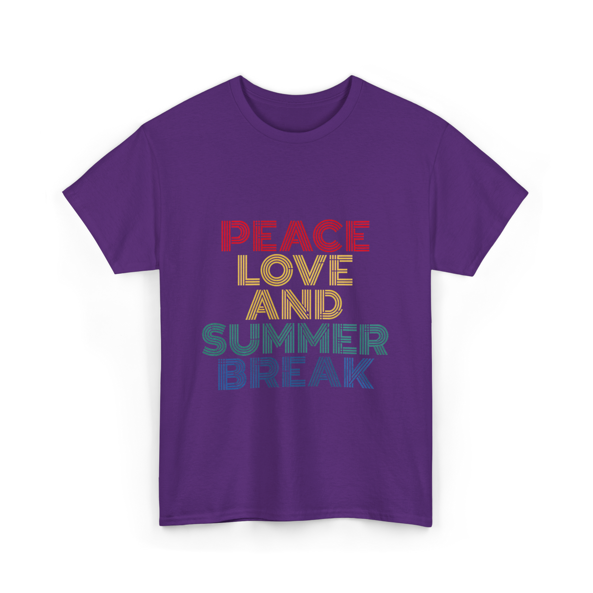 Peace Love and Summer Break Vacation T-Shirt - Purple