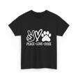 Peace Love Dogs Dog T-Shirt - Black