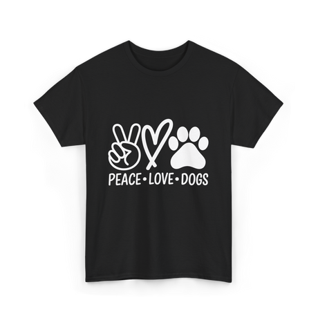 Peace Love Dogs Dog T-Shirt - Black