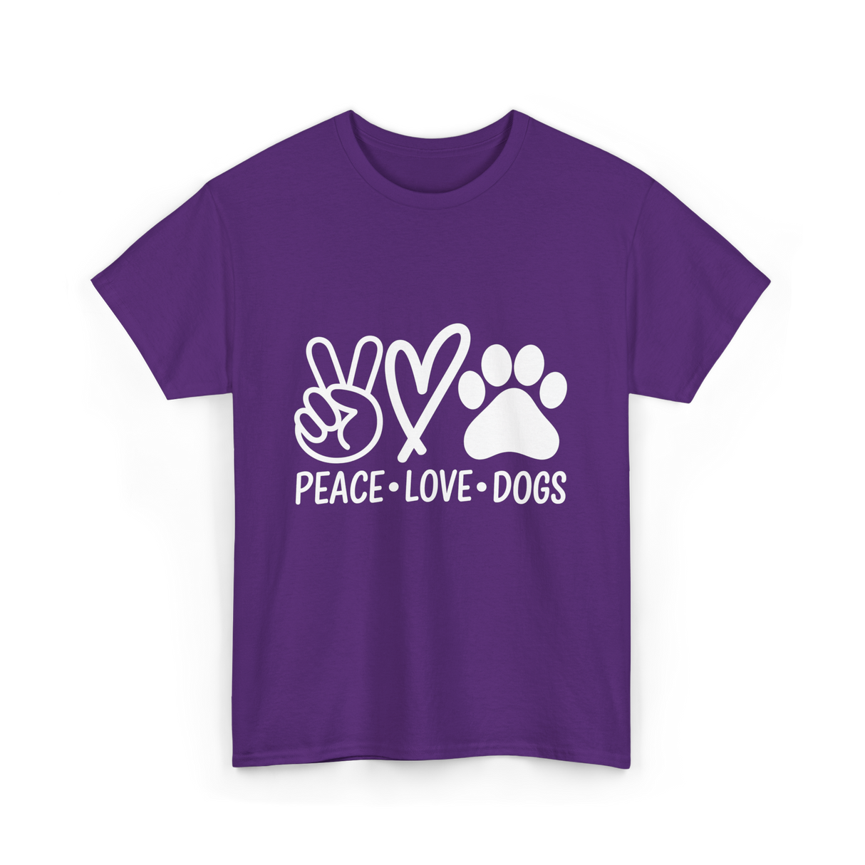 Peace Love Dogs Dog T-Shirt - Purple