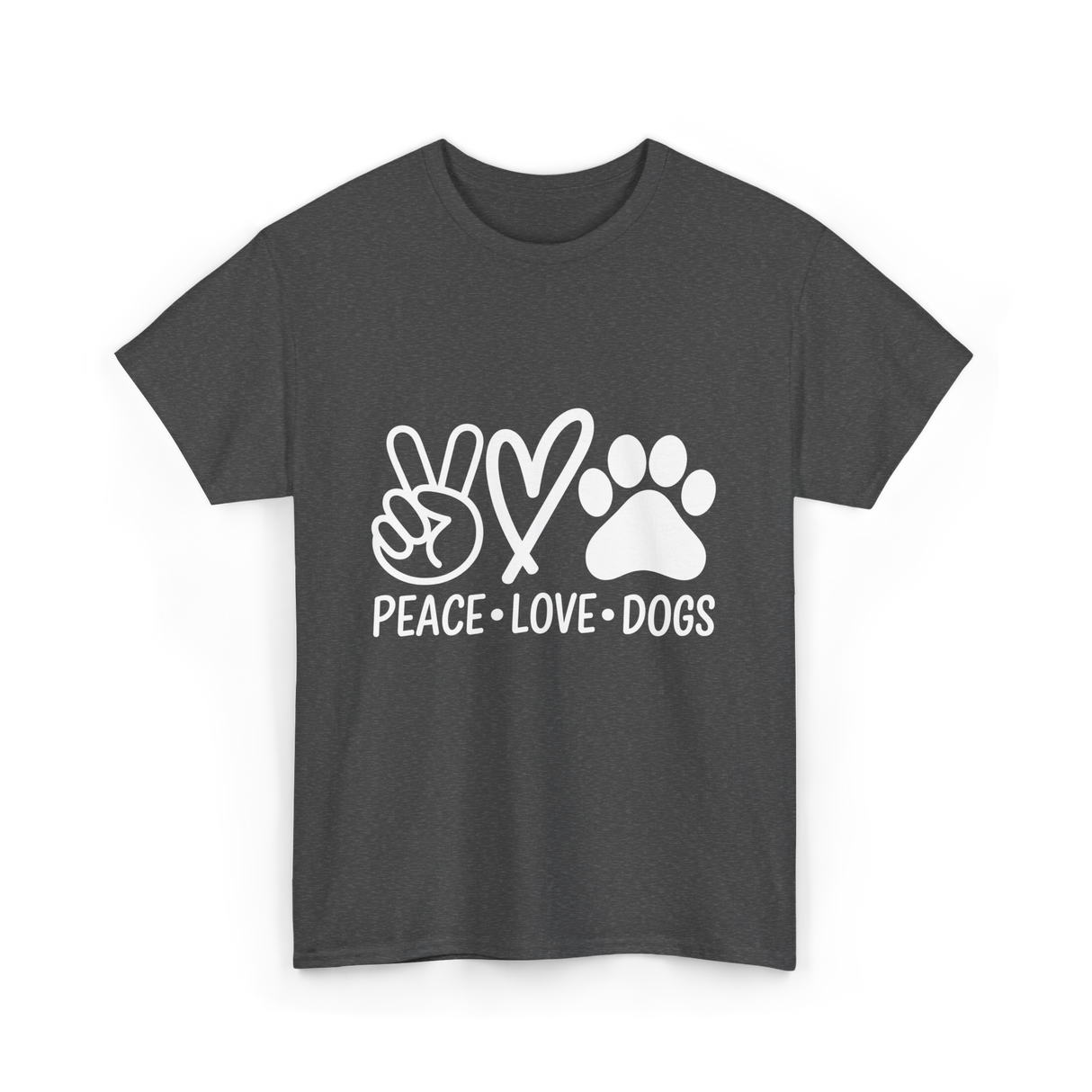 Peace Love Dogs Dog T-Shirt - Dark Heather