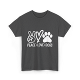 Peace Love Dogs Dog T-Shirt - Dark Heather