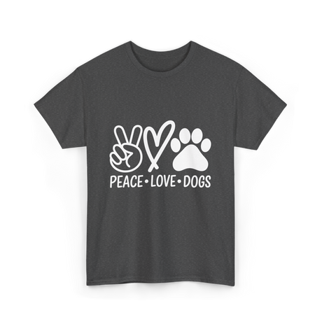 Peace Love Dogs Dog T-Shirt - Dark Heather