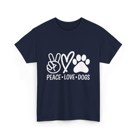 Peace Love Dogs Dog T-Shirt - Navy