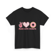 Peace Love Donuts T-Shirt - Black