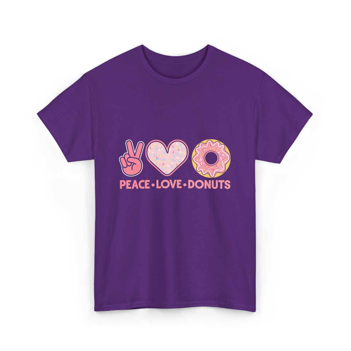 Peace Love Donuts T-Shirt - Purple