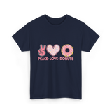 Peace Love Donuts T-Shirt - Navy