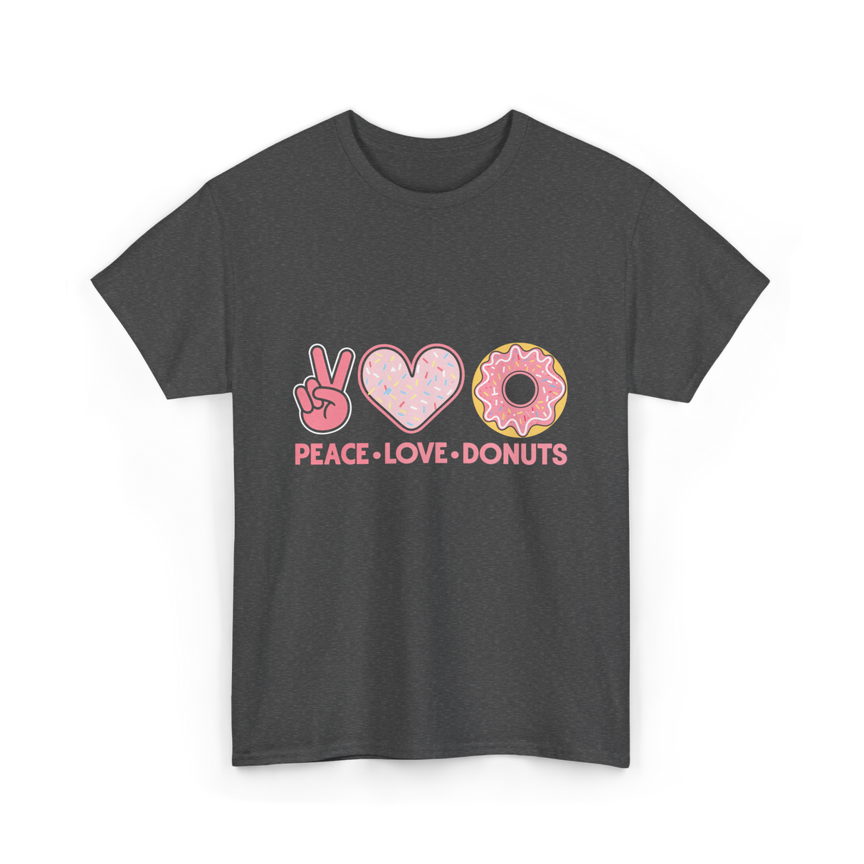 Peace Love Donuts T-Shirt - Dark Heather