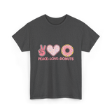 Peace Love Donuts T-Shirt - Dark Heather