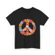 Peace Love Flower Power T-Shirt - Black