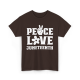 Peace Love Juneteenth T-Shirt - Dark Chocolate