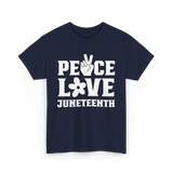 Peace Love Juneteenth T-Shirt - Navy