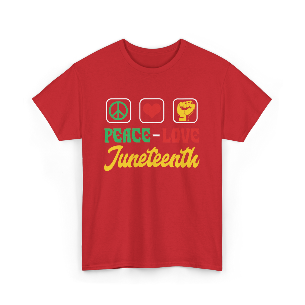 Peace Love Juneteenth T-Shirt - Red