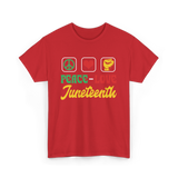 Peace Love Juneteenth T-Shirt - Red
