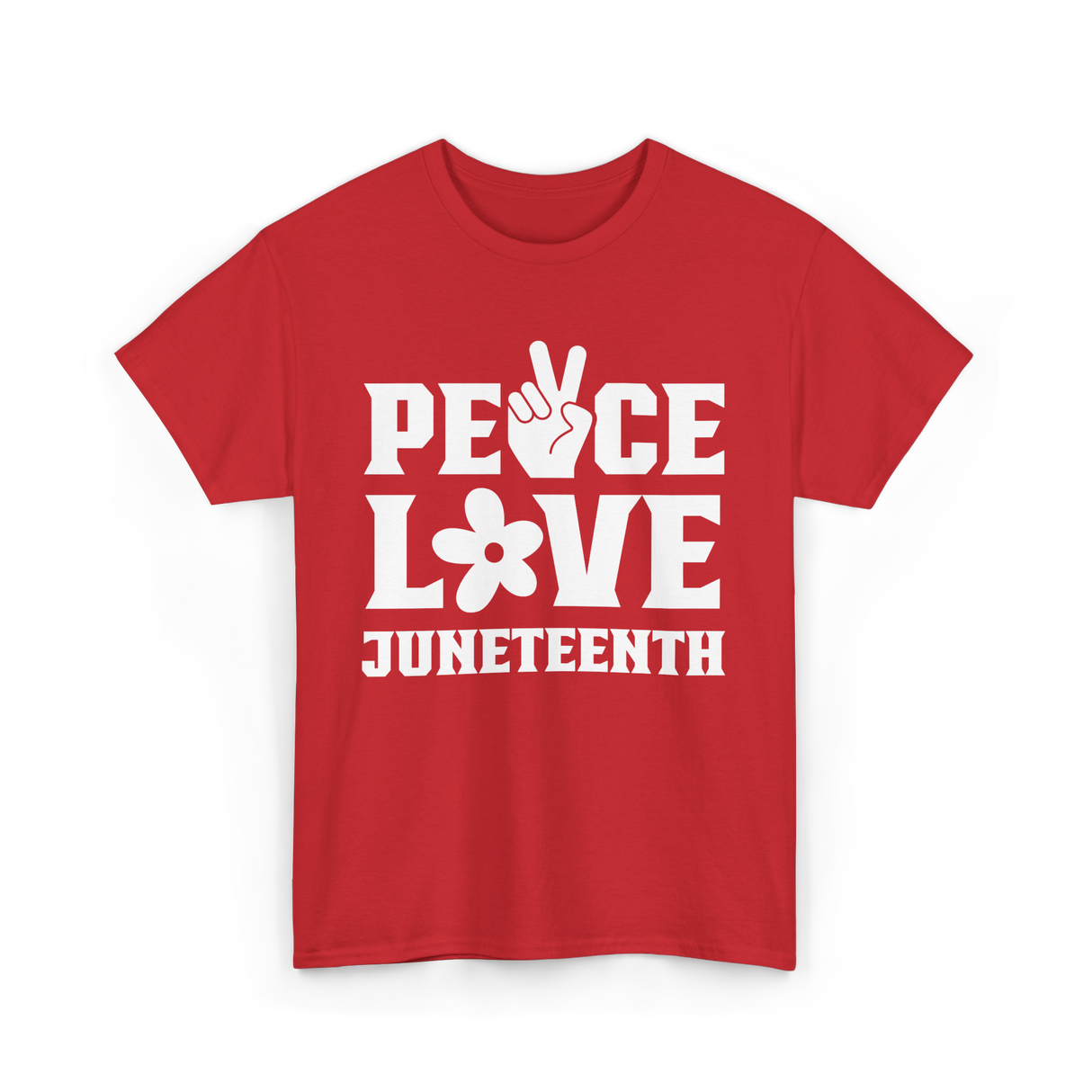 Peace Love Juneteenth T-Shirt - Red