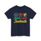 Peace Love Juneteenth T-Shirt - Navy