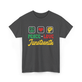 Peace Love Juneteenth T-Shirt - Dark Heather