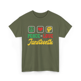 Peace Love Juneteenth T-Shirt - Military Green