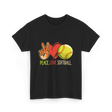 Peace Love Softball T-Shirt - Black