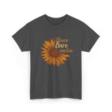 Peace Love Sunshine Sunflower T-Shirt - Dark Heather