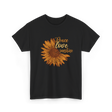 Peace Love Sunshine Sunflower T-Shirt - Black