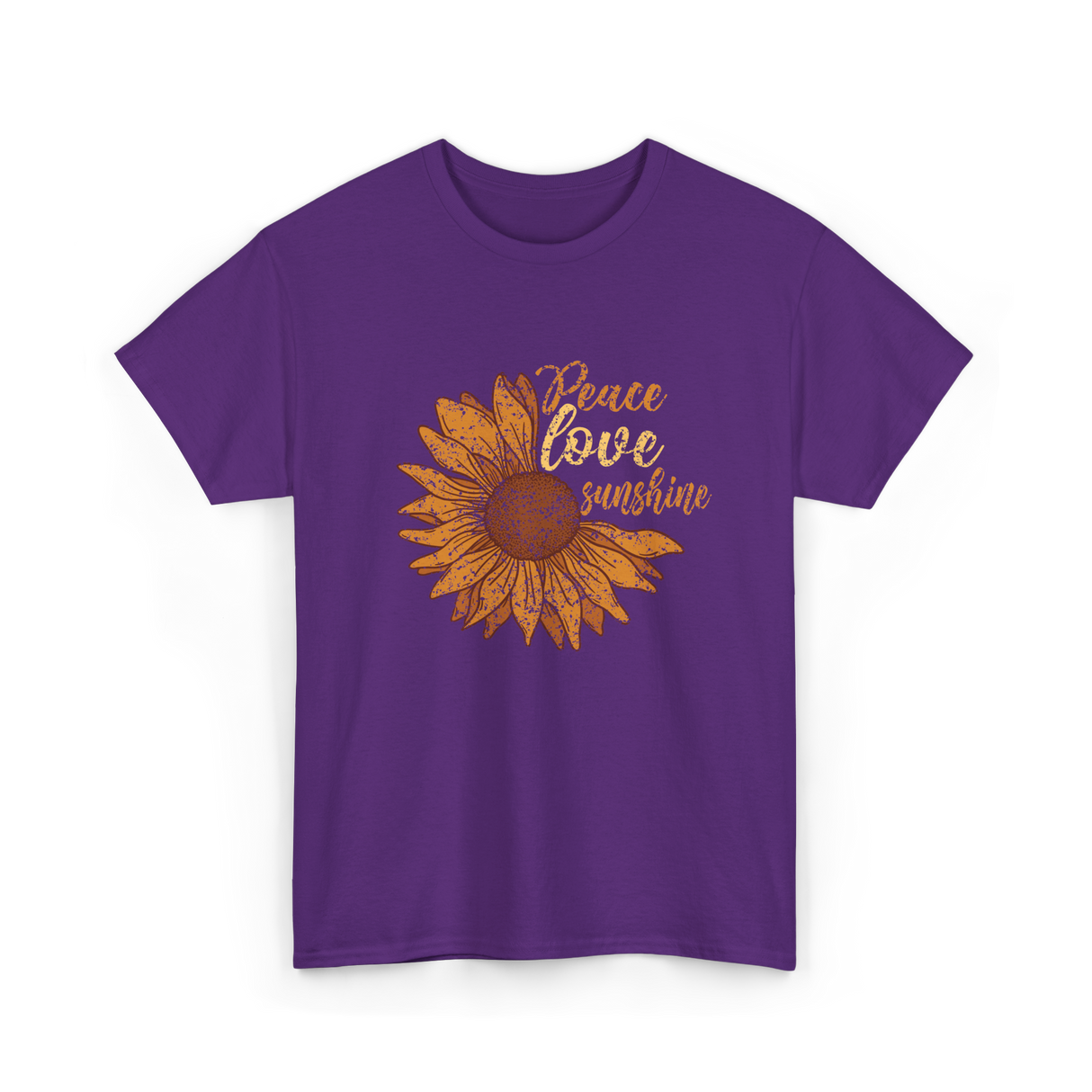 Peace Love Sunshine Sunflower T-Shirt - Purple