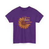 Peace Love Sunshine Sunflower T-Shirt - Purple