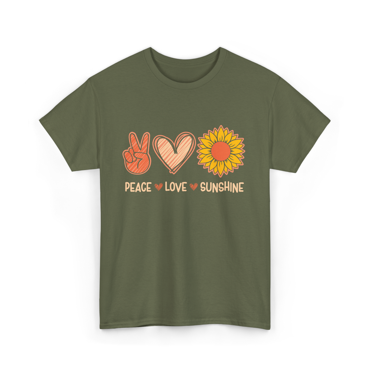 Peace Love Sunshine Sunshine Lover T-Shirt - Military Green