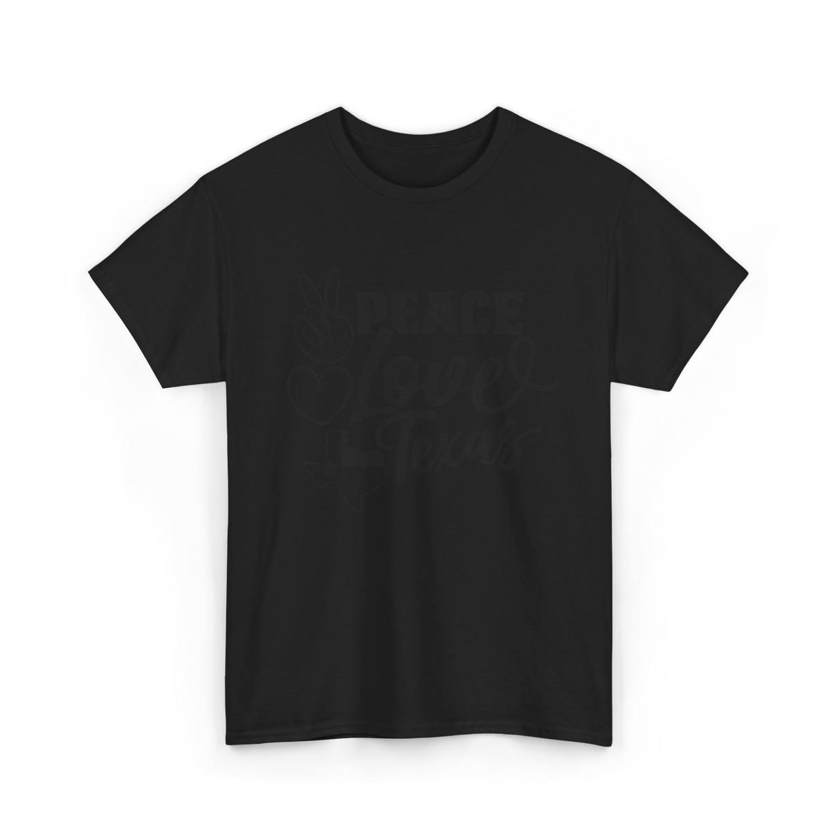 Peace Love Texas Texan State T-Shirt - Black