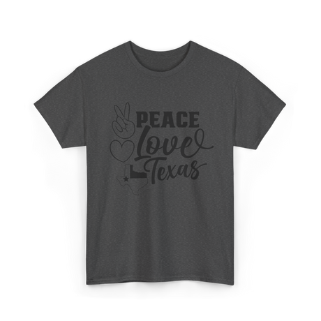 Peace Love Texas Texan State T-Shirt - Dark Heather