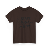 Peace Love Texas Texan State T-Shirt - Dark Chocolate