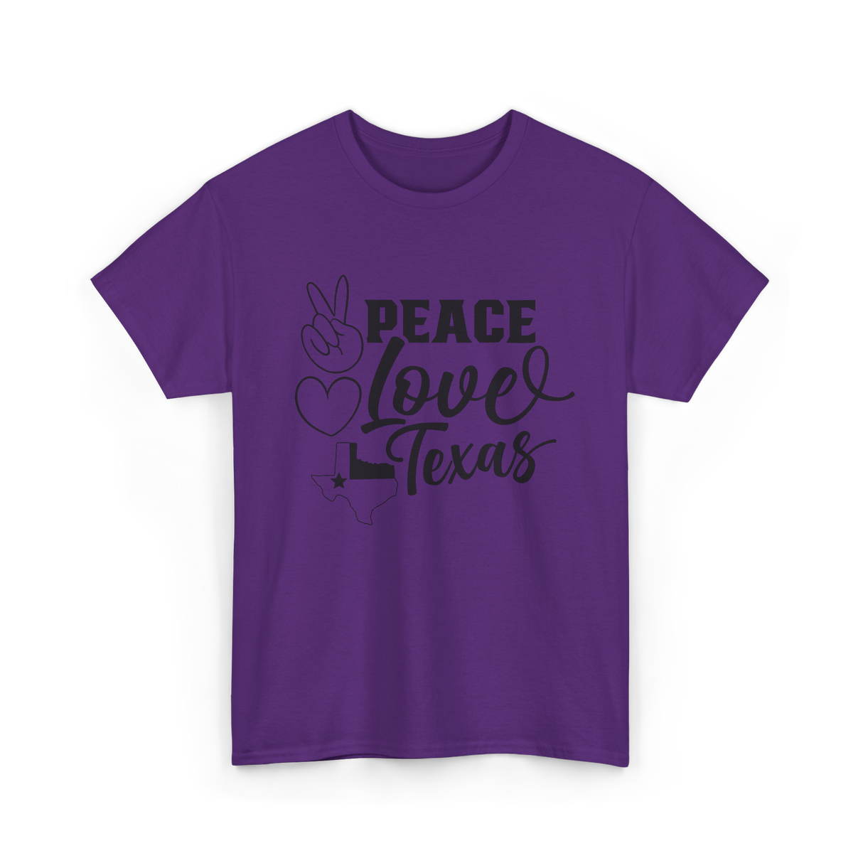 Peace Love Texas Texan State T-Shirt - Purple