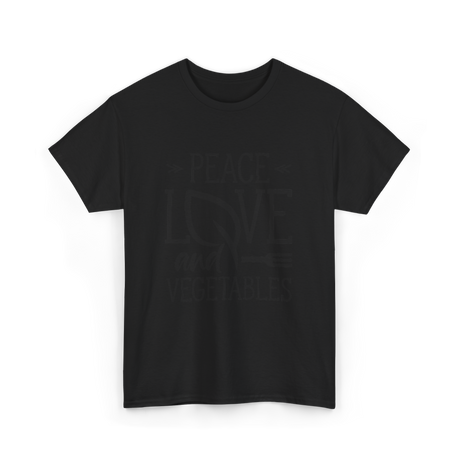 Peace Love Vegetables Vegetarian T-Shirt - Black