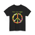 Peace Love Veggies Vegan T-Shirt - Black