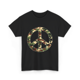 Peace Sign Camouflage Military T-Shirt - Black