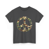 Peace Sign Camouflage Military T-Shirt - Dark Heather