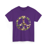 Peace Sign Camouflage Military T-Shirt - Purple