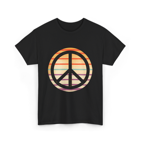 Peace Sign Retro Vibe T-Shirt - Black