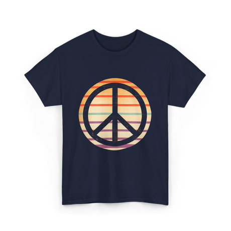 Peace Sign Retro Vibe T-Shirt - Navy