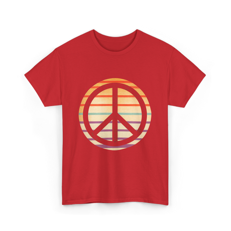 Peace Sign Retro Vibe T-Shirt - Red