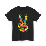 Peace Sign Tie Dye Hippie T-Shirt - Black