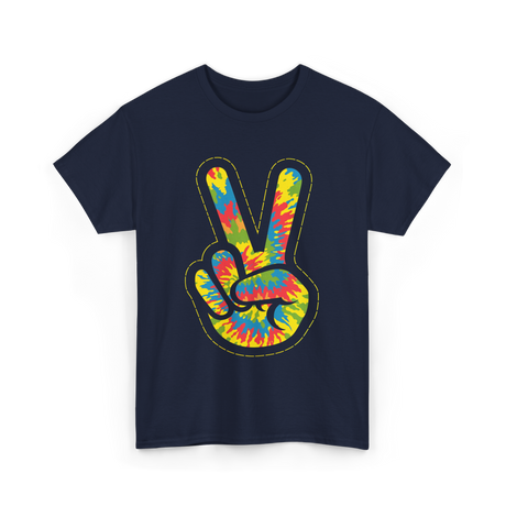 Peace Sign Tie Dye Hippie T-Shirt - Navy