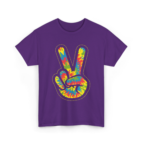 Peace Sign Tie Dye Hippie T-Shirt - Purple