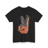 Peace Sign Vintage American T-Shirt - Black