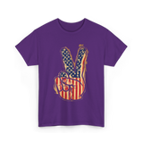 Peace Sign Vintage American T-Shirt - Purple