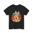 Peace Sign Vintage Hippie T-Shirt - Black